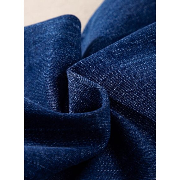 Womens High Waisted Flared Jeans Stretch Raw Hem Retro Wide Leg Pants - Picture 8 of 8